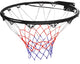 Engelhart basketbalring zwart – inclusief netje rood wit blauw – wandbevestiging – diameter ø 46 cm – recreatieve basketbalring – indoor outdoor gebruik –