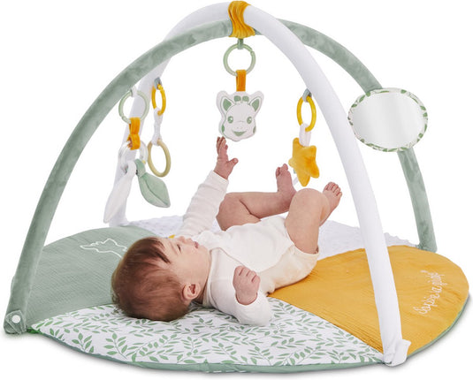 Sophie de giraf reverso activity foto speelkleed - babygym - speelmat - machinewasbaar - vanaf 0 maanden - 50 x 90 x 90 cm - groen geel wit
