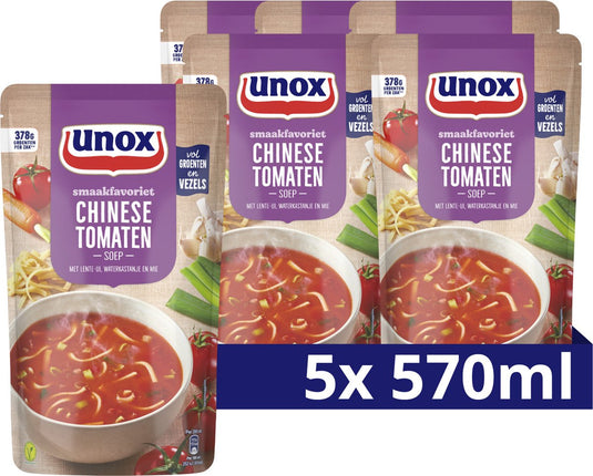 Unox - soep in zak - chinese tomatensoep - 5 zakken x 570 ml