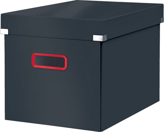 Leitz click store grote opbergdoos - 80% gerecycled karton - 32 x 31 x 36 cm (bxhxd) - opvouwbare opbergdoos met deksel - fluweel grijs