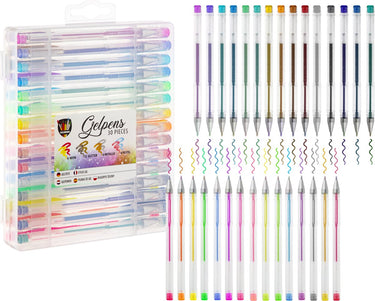 Grafix gelpennen 30pcs - schrijven handlettering - glitter effect - metallic effect - neon effect - pastel effect - gelpennen volwassenen