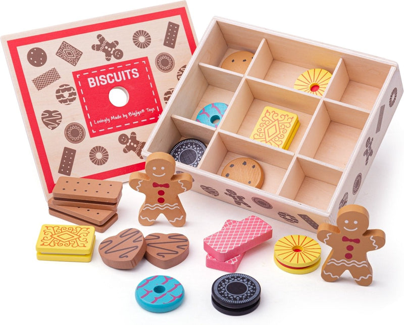 Load image into Gallery viewer, Bigjigs toys - houten box met koekjes
