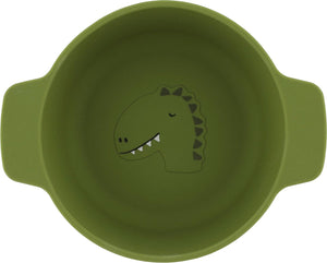Trixie siliconen kom mr. dino - kinderservies - 100% food grade silicone -vaatwas en microgolf bestendig