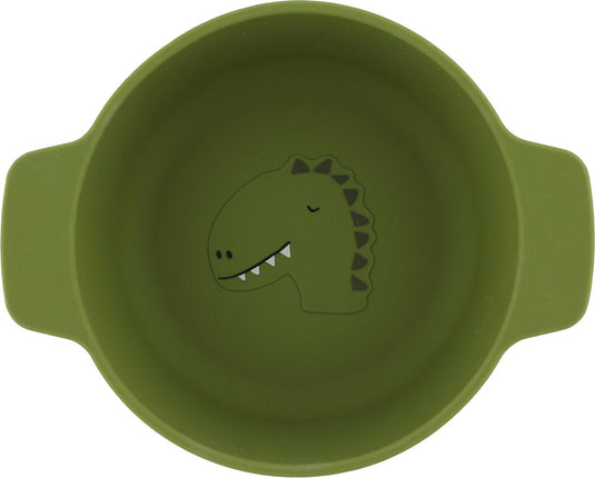Trixie siliconen kom mr. dino - kinderservies - 100% food grade silicone -vaatwas en microgolf bestendig