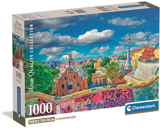 Clementoni - puzzel - 1000 stukjes - park gã¼ell, barcelona - puzzel voor volwassenen - high quality collection