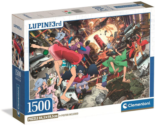 Clementoni - puzzel - 1500 stukjes - lupin iii compact box - puzzel voor volwassenen