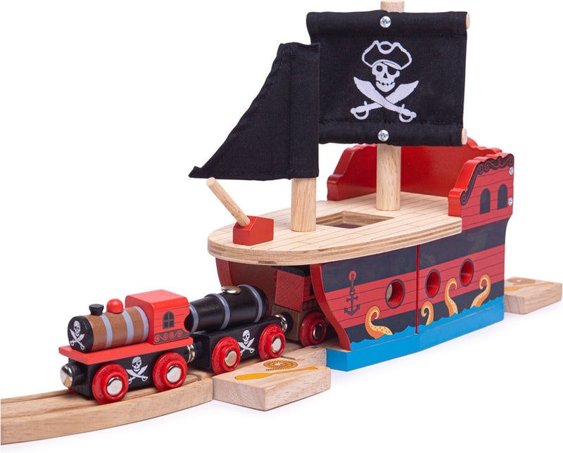Load image into Gallery viewer, Bigjigs treinbaanonderdeel piratenboot
