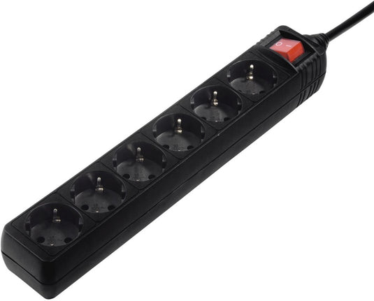 Hama stekkerdoos met schakelaar - 6-voudig - 5m kabel - zwart