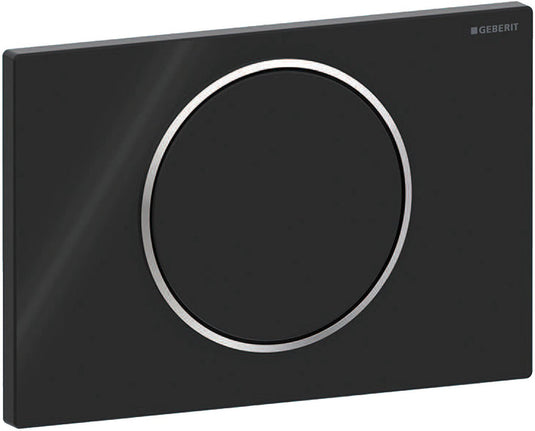 Geberit sigma10 bedieningsplaat - spoel-stop spoeling - rond - glans zwart
