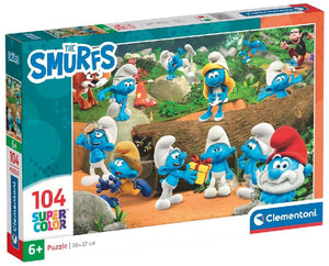 Clementoni - puzzel - 104 stukjes - smurfen - kinderpuzzel - vanaf 6 jaar