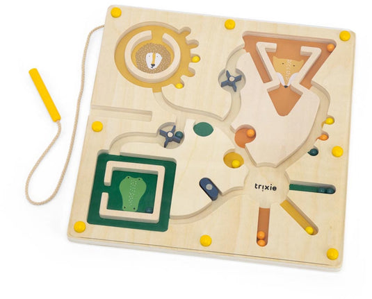 Trixie magnetisch doolhof - houten speelgoed - voor kinderen - gezelschapsspel vanaf 2 jaar - stimuleert ontwikkeling - fsc