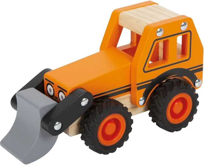 Load image into Gallery viewer, Small foot - houten graafmachine oranje
