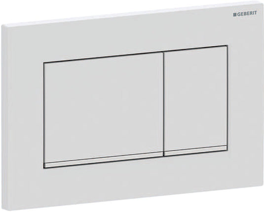 Geberit sigma20 bedieningsplaat - 2-toets spoeling - rechthoekige knoppen - matwit easy-to-clean