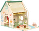 Classic world houten poppenhuisje - poppenhuis met tuintje en accessoires.