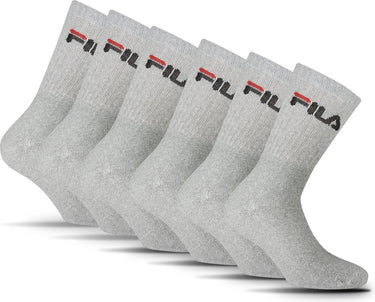 Fila crew sportsokken - maat 35 38 - 6 pack - grijs
