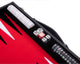 Engelhart backgammon 18 inch - rood, zwart wit ingelegd bord - luxe kunstlederen koffer met handvat -