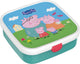Mepal bento lunchbox groot campus - 1.25 l - inclusief 2 uitneembare lekdichte bentobakjes vorkje - peppa pig