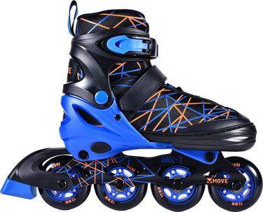 Move inline skates - stripes l 38-41 - blauw - verstelbaar - maat 38 tot 41