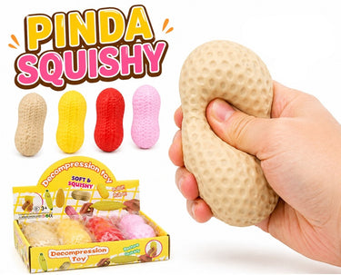 Jakks pinda squishy - 1 exemplaar - knijpbal voor de hand - 10 cm groot - fidget toys