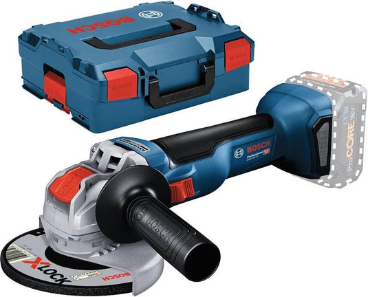 Bosch gwx 18v-10 18v li-ion accu x-lock haakse slijper body in l-boxx - 125mm - koolborstelloos
