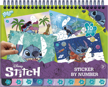 Totum stickeren op nummer boek stitch