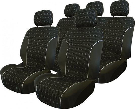 Carpoint stoelhoesset charcoal 9-delig zwart - autostoelhoes set
