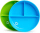 Munchkin bordjes met zuignap - anti-slip - vaatwasser- en magnetronbestendig - per 2 stuks - vanaf 6 maanden - blauw groen