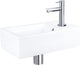 Differnz force fonteinset - keramiek - kraan recht chroom - 40 x 22 x 11.5 cm