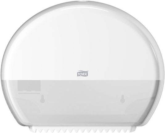 Tork 555000 dispenser voor mini jumbo wc rol houder toiletpapier wit t2 gesloten model elevation lijn (555000)