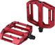 Bbb cycling mtb pedalen - enigma - platformpedalen met grip pinnen afgedichte lagers - mountainbike fietspedalen - rood - 100 x 100 mm - bpd-38