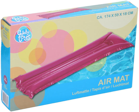 Merkloos sans marque opblaasbaar luchtbed voor zwembad - 174 x 56 x 18 cm - roze - pvc waterluchtbed - opblaasbare luchtmatras voor volwassenen - strand - zwembad - vakantie - geribbeld ligoppervlak [56444b]