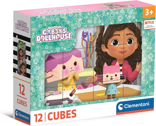 Clementoni blokpuzzel gabby's poppenhuis, 12st.