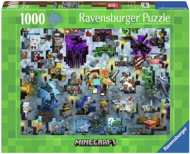 Load image into Gallery viewer, Ravensburger puzzel minecraft - 1000 stukjes legpuzzel.
