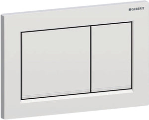 Geberit omega20 bedieningsplaat - 2-toets spoeling - rechthoekige knoppen - matchr. easy-to-clean