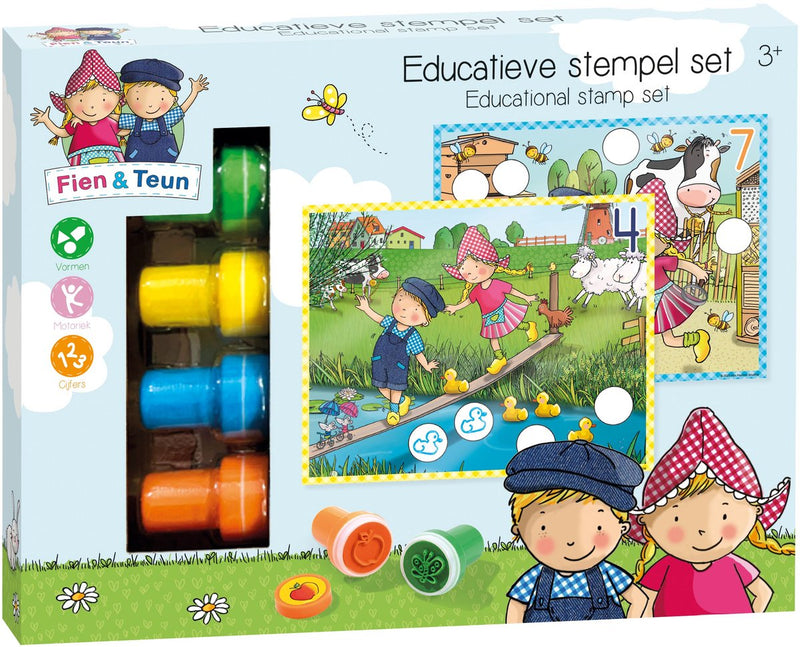Afbeelding laden in galerijviewer, Bambolino fien teun creatieve stempelset, stempels en gekleurde kaarten - creatief, educatief speelgoed - boerderij speelgoed - vanaf 3 jaar - toys
