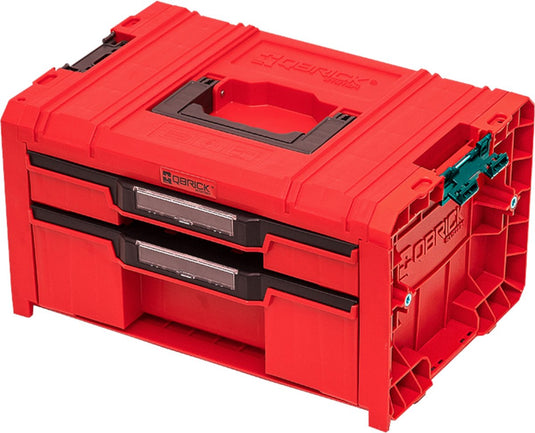 Qbrick system pro lade 2 gereedschapskoffer 2.0 expert red ultra hd gereedschapskoffer 450 x 310 x 244 mm 14 l stapelbaar ip54 met 2 laden