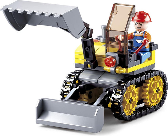Sluban town graafmachine mini excavator bouwspeelgoed kinderen vanaf 6 jaar – constructiespeelgoed modelbouw – bouwdoos met 132 bouwstenen – m38-b0377c