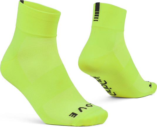 Gripgrab - lightweight sl korte performance zomer fietssokken 1 paar coolmax wielersport sokken low cut - geel hi-vis - unisex - maat xs (35-38)
