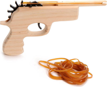 Playwood houten pistool met elastiek