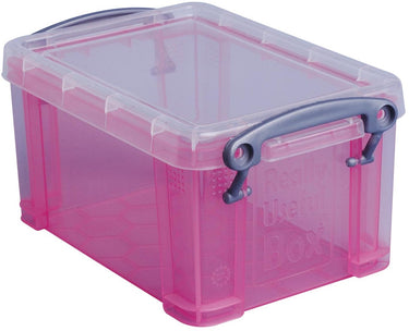 Really useful box 0 | 7 liter | transparant roze