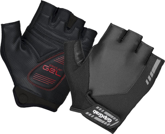 Gripgrab - progel padded korte vinger zomer fietshandschoenen wielrenhandschoenen met padding - zwart - unisex - maat s