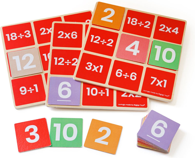 Load image into Gallery viewer, Bigjigs wiskunde bingo vermenigvuldigen delen
