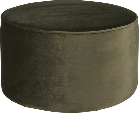 Woood sara poef laag - velvet - warm groen - 36x60x60
