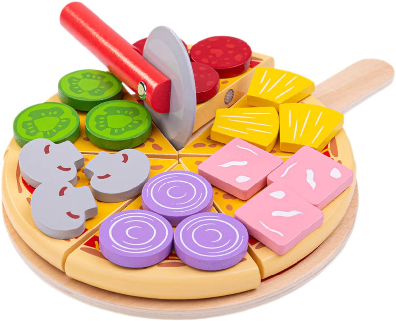 Load image into Gallery viewer, Bigjigs speelgoedeten - pizza snijden

