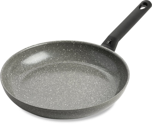 Bk granite ceramic keramische koekenpan 30cm – inductie koekenpan – zonder deksel – ovenbestendig tot 160°c – koudgreep – pfas‑vrij – grijs
