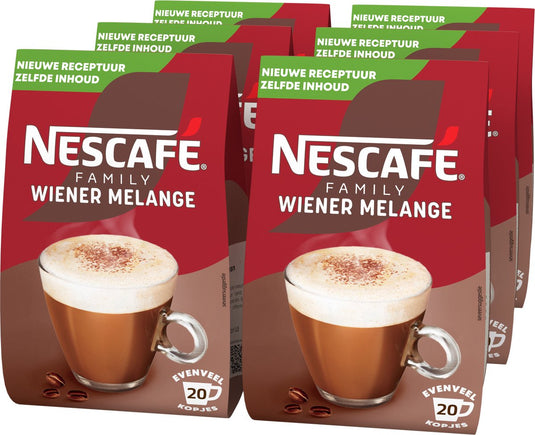 Nescafé family wiener melange oploskoffie - 6 zakken x 280g voor 150 koppen koffie
