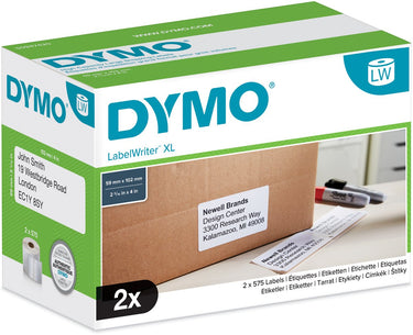 Dymo originele labelwriter verzendlabels voor hoge capaciteit | 59 mm x 102 mm | 2 rollen eenvoudig los te maken labels (1150 postlabels) | zelfklevende etiketten voor de labelwriter 4xl 5xl labelprinters