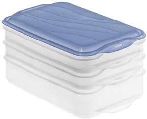 Rotho rondo vleeswarendoos 2x0.75l 1x1.35l horizon blauw transparant