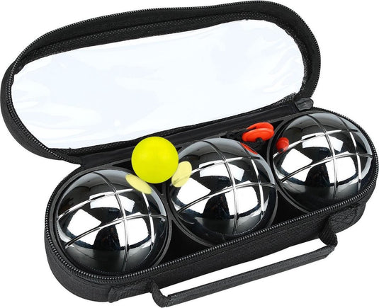 Get go jeu de boules set iv - 3 ballen - chroom zwart