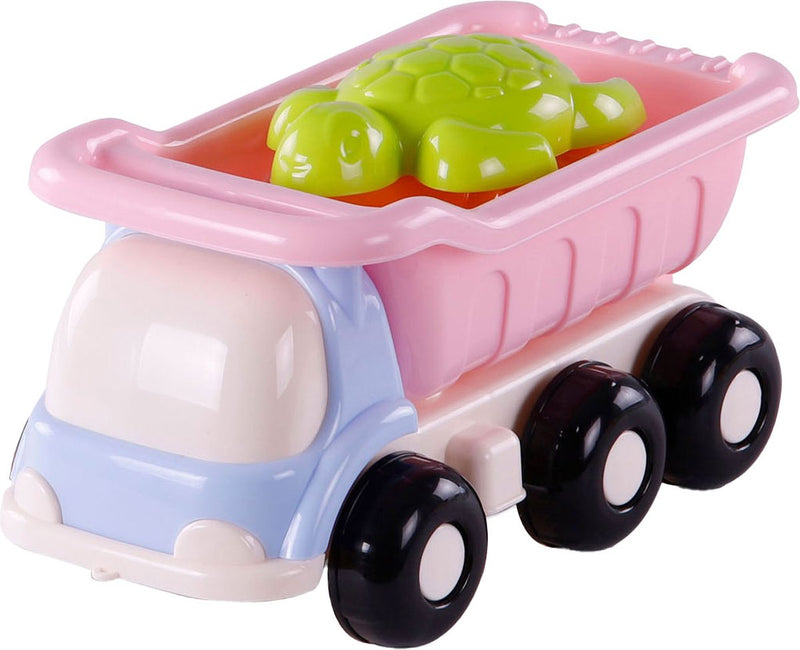 Load image into Gallery viewer, Cavallino strand kiepwagen met 4 zandvormen roze
